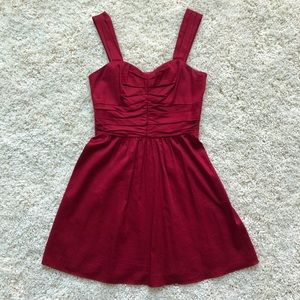 Express red fit and flare dress w/ sweetheart neck